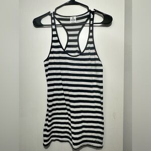 Black and White Striped Racerback Tank
